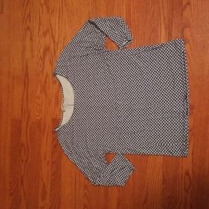 LOFT 3 quarter length sleeve top, Size M, blue and white